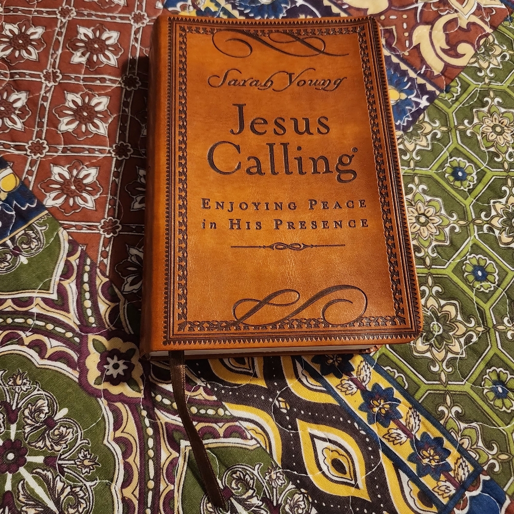 Brown Leather Jesus Calling Book Enjoy Peace In His Presence - Sarah Young